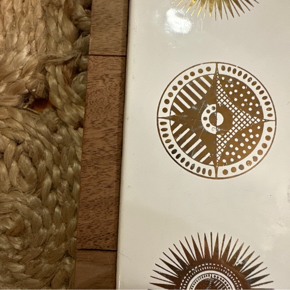 Georges Briard Woodland Starburst Charcuterie Wood and Tile Cheese Board - Picture 4 of 10